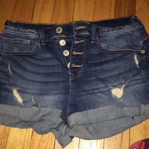 Express high waisted jean shorts